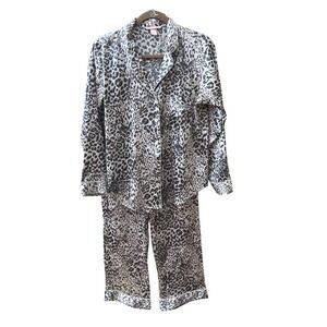 Victoria's Secret Leopard Print Pajama Set Sleepwear Top Pants M M